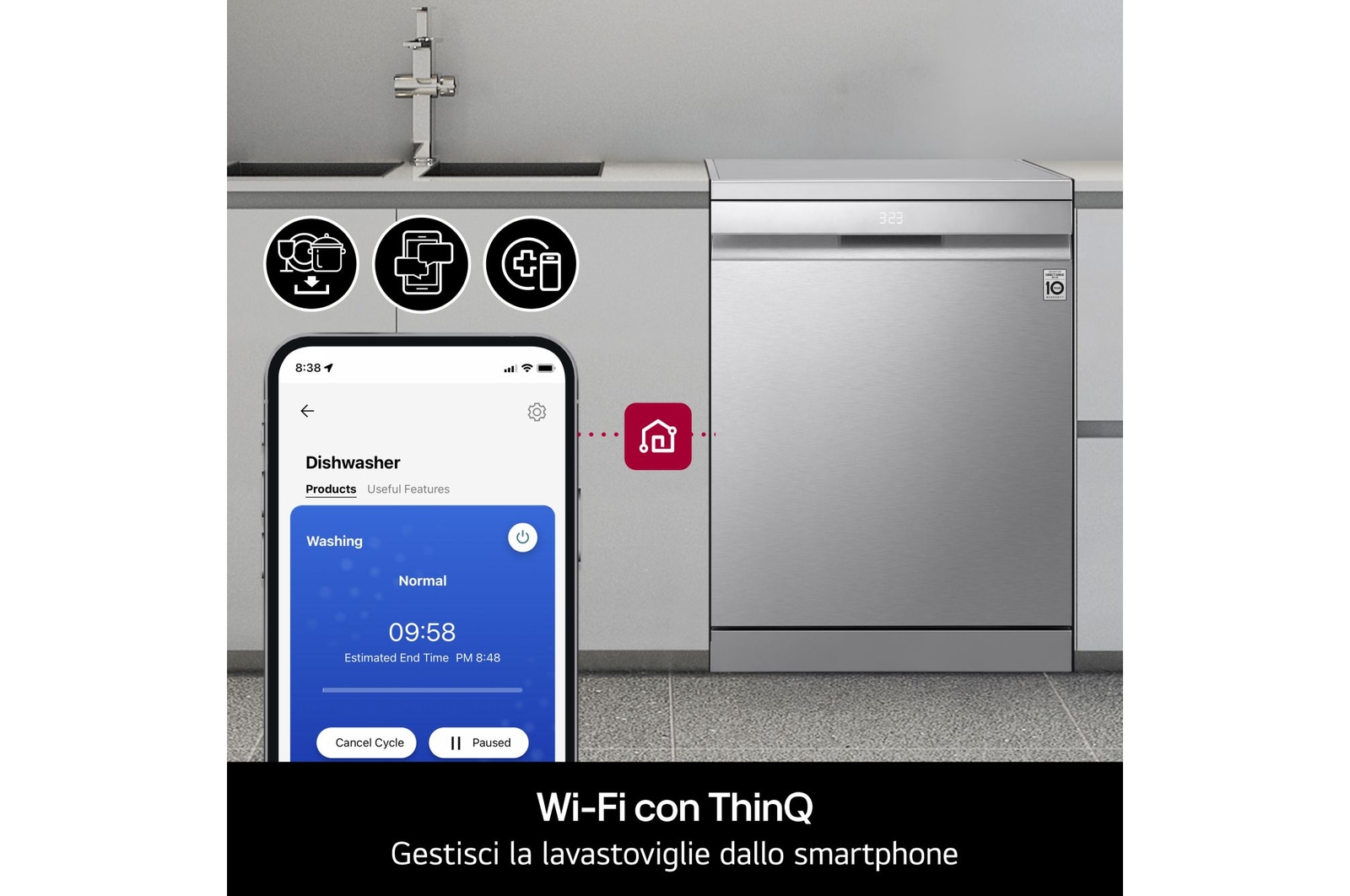 Wi-fi con ThinQ lavastoviglie DF375HWS